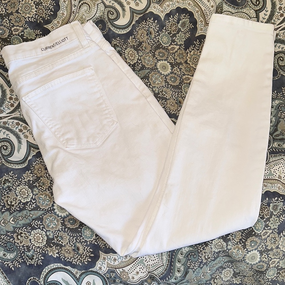 Current/Elliott Suze 28 white skinny jeans EUC